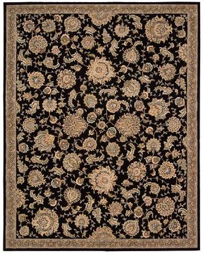 Nourison 2000 Black Rectangle 8x10 ft Wool Carpet 101717