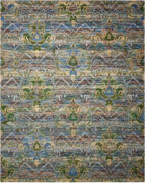 Nourison Rhapsody Blue Rectangle 8x11 ft Wool Carpet 103091