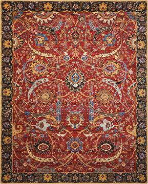 Nourison Rhapsody Red Rectangle 8x11 ft Wool Carpet 103111