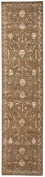 Nourison Silk Elements Brown Runner 10 to 12 ft Wool Carpet 103260