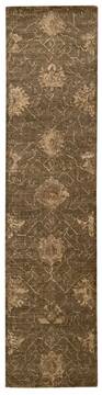 Nourison Silken Allure Brown Runner 10 to 12 ft Wool Carpet 103506