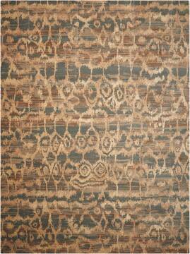 Nourison Silken Allure Blue Rectangle 8x10 ft Wool Carpet 103530