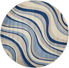Nourison Somerset Blue Round 5 to 6 ft Polyester Carpet 104014