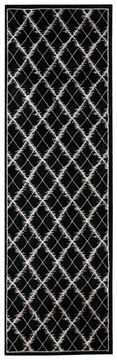 Nourison TRANQUILITY Black Runner 6 to 9 ft nylon Carpet 104639