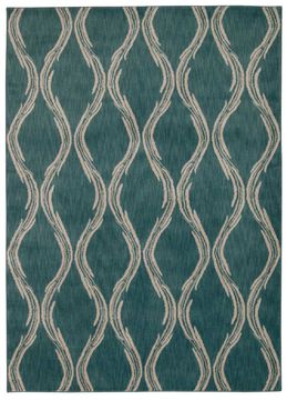 Nourison TRANQUILITY Blue Rectangle 4x6 ft nylon Carpet 104660