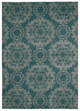Nourison TRANQUILITY Blue Rectangle 5x7 ft nylon Carpet 104676
