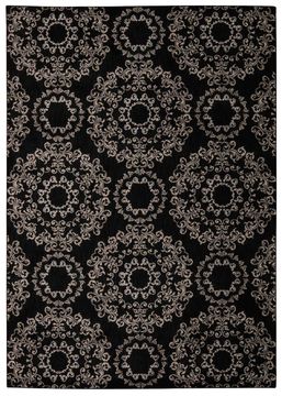 Nourison TRANQUILITY Black Rectangle 4x6 ft nylon Carpet 104679