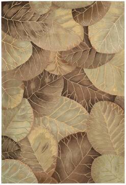 Nourison Tropics Brown Rectangle 4x6 ft Wool Carpet 104734