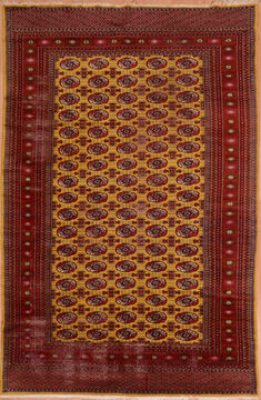 Bokhara Red Hand Knotted 6'1" X 9'1"  Area Rug 134-108982