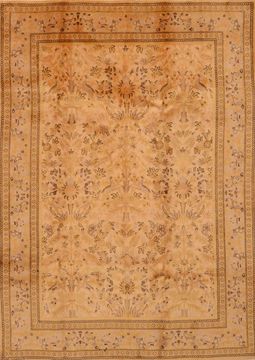 Tabriz Beige Hand Knotted 6'2" X 8'4"  Area Rug 100-109104