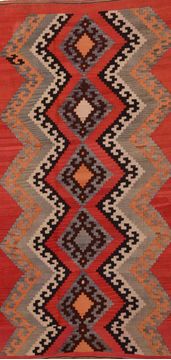 Kilim Red Runner Flat Woven 4'9" X 9'8"  Area Rug 100-109128