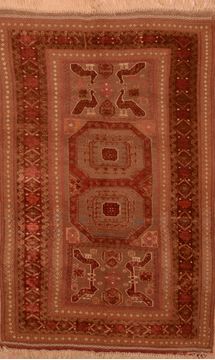 Kilim Red Hand Knotted 5'0" X 8'2"  Area Rug 100-109144