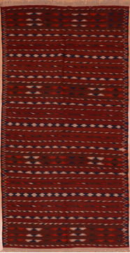 Kilim Red Hand Knotted 4'8" X 9'2"  Area Rug 100-109190