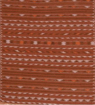 Afghan Kilim Brown Square 4 ft and Smaller Wool Carpet 109215