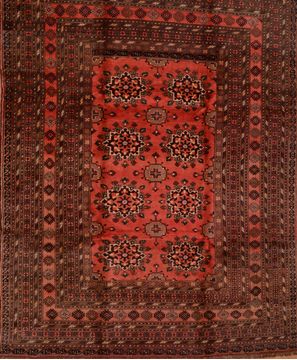 Afghan Khan Mohammadi Brown Rectangle 8x10 ft Wool Carpet 109291