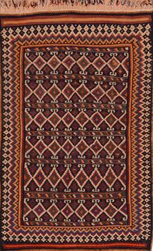 Kilim Red Flat Woven 3'11" X 6'3"  Area Rug 100-109441