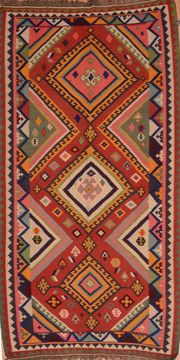 Kilim Red Runner Flat Woven 5'0" X 9'8"  Area Rug 100-109473