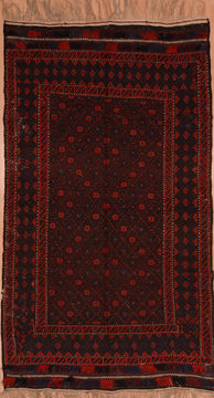 Afghan Kilim Red Rectangle 6x9 ft Wool Carpet 109638