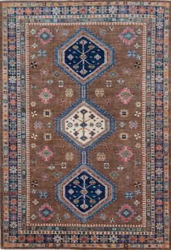 Kazak Brown Hand Knotted 6'8" X 9'8"  Area Rug 700-109795