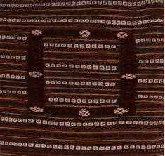 Afghan Kilim Brown Square 4 ft and Smaller Wool Carpet 109815