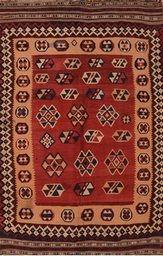 Kilim Red Flat Woven 5'3" X 7'7"  Area Rug 100-109893