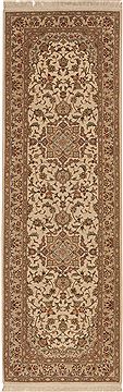 Chinese Sino-Persian Beige Runner 6 to 9 ft Wool Carpet 11192