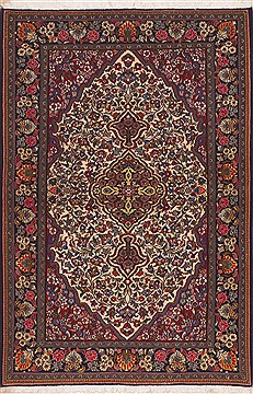 Shahreza Red Hand Knotted 3'5" X 5'3"  Area Rug 100-11405