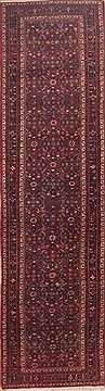 Hamedan Red Runner Hand Knotted 3'3" X 13'0"  Area Rug 100-11461
