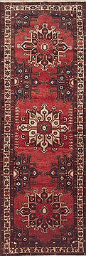 Mussel Red Runner Hand Knotted 3'8" X 11'6"  Area Rug 100-11485