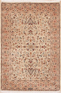 Pak-Persian Brown Hand Knotted 4'0" X 5'11"  Area Rug 100-11561