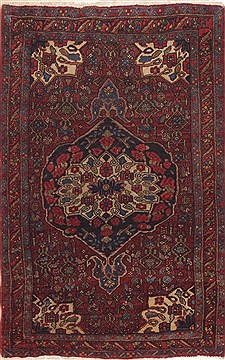 Persian Bidjar Red Rectangle 2x4 ft Wool Carpet 11934