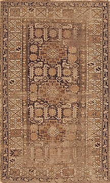 Persian Ardebil Brown Rectangle 4x6 ft Wool Carpet 11998