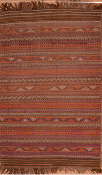 Kilim Red Flat Woven 6'1" X 11'1"  Area Rug 100-110039