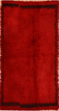 Turkish Gabbeh Red Rectangle 5x8 ft Wool Carpet 110051