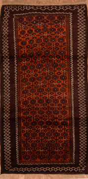 Afghan Khan Mohammadi Orange Rectangle 5x8 ft Wool Carpet 110110