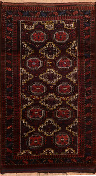Baluch Brown Hand Knotted 3'1" X 5'11"  Area Rug 100-110142