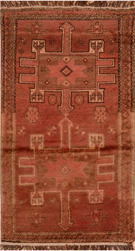 Baluch Orange Hand Knotted 3'6" X 6'1"  Area Rug 100-110158