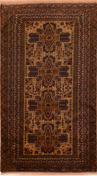 Baluch Brown Hand Knotted 3'6" X 6'3"  Area Rug 100-110173