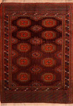 Afghan Baluch Red Rectangle 6x9 ft Wool Carpet 110198