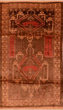 Baluch Brown Hand Knotted 3'8" X 6'4"  Area Rug 100-110204