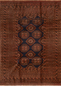 Afghan Khan Mohammadi Blue Rectangle 7x9 ft Wool Carpet 110311