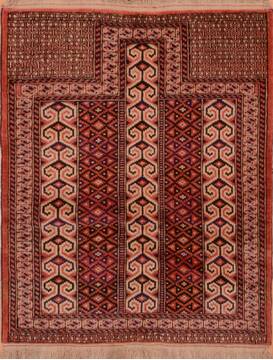 Afghan Khan Mohammadi Multicolor Rectangle 3x4 ft Wool Carpet 110578