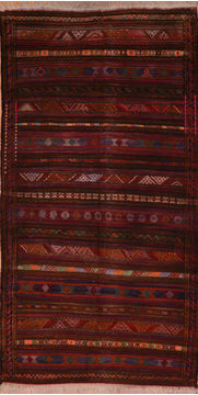 Afghan Kilim Blue Runner 10 to 12 ft Wool Carpet 110782