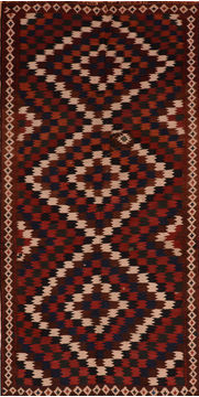 Afghan Kilim Blue Runner 10 to 12 ft Wool Carpet 110783