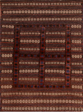 Afghan Kilim Brown Rectangle 3x5 ft Wool Carpet 110815