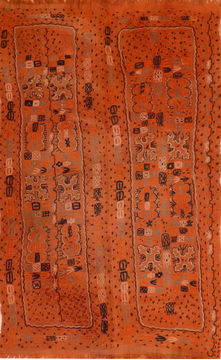 Kilim Orange Flat Woven 4'7" X 7'8"  Area Rug 100-110832