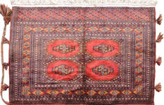 Baluch Red Hand Knotted 2'7" X 4'1"  Area Rug 100-111053