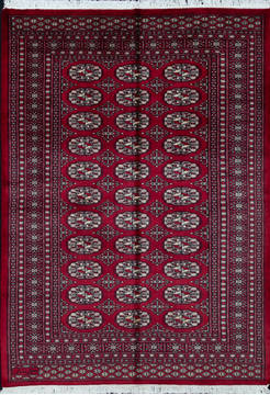 Bokhara Red Hand Knotted 4'9" X 6'7"  Area Rug 700-111147