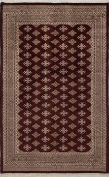 Pakistani Jaldar Brown Rectangle 5x8 ft Wool Carpet 111232