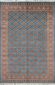 Pakistani Jaldar Blue Rectangle 6x9 ft Wool Carpet 111244
